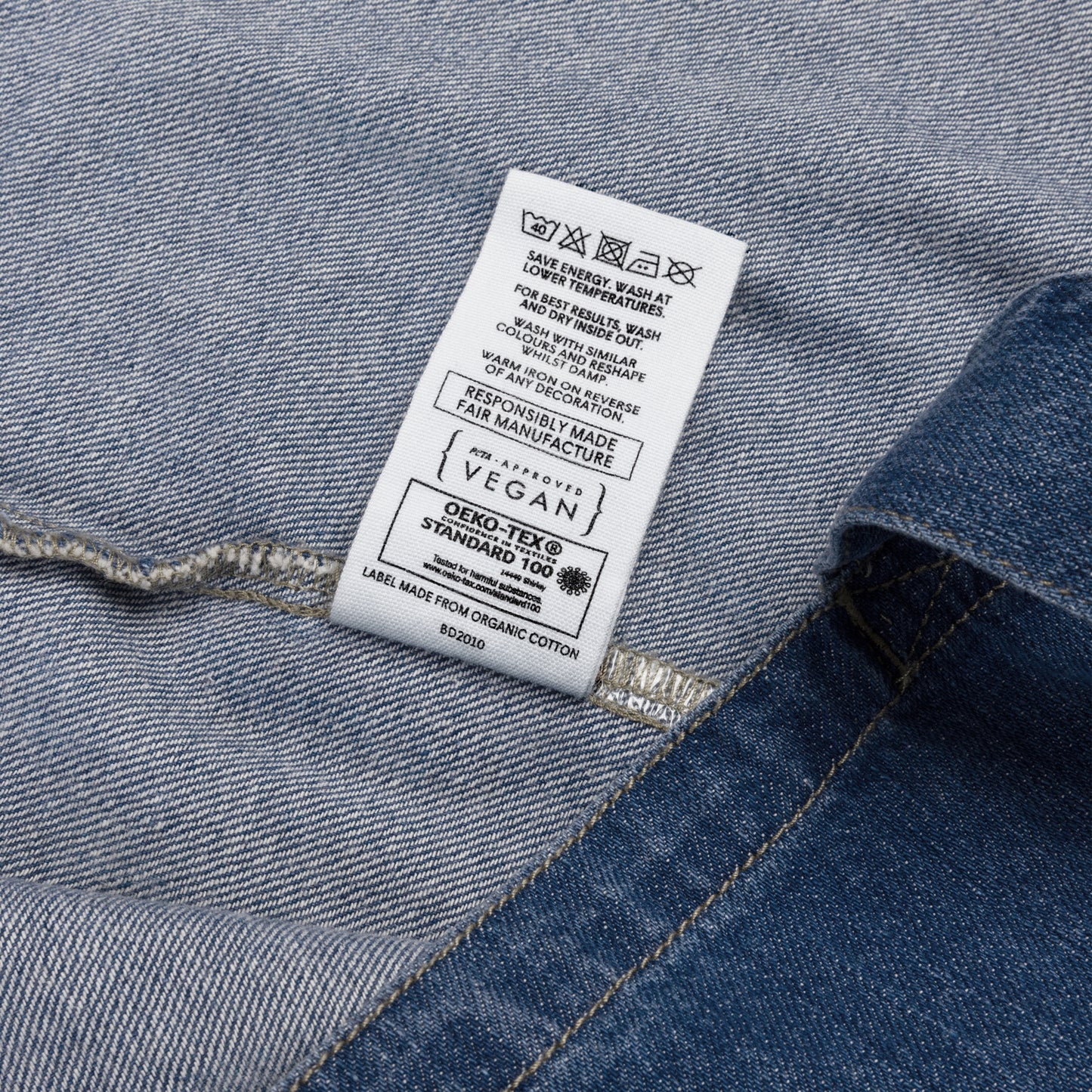 Shit happens! Folk wisdom. Shopping bag, organic denim