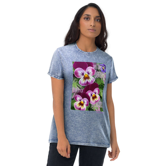 and there is pansies...! Shakespeare. Denim T-shirt, unisex