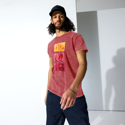 A ROSE IS A ROSE...! Gertrude Stein. Denim T-shirt, unisex